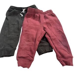 Cat & Jack 18M Sweatpants Grey and Maroon Bundle